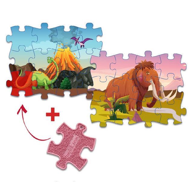 Obostrane puzzle: Dinosauri i Prethistorija