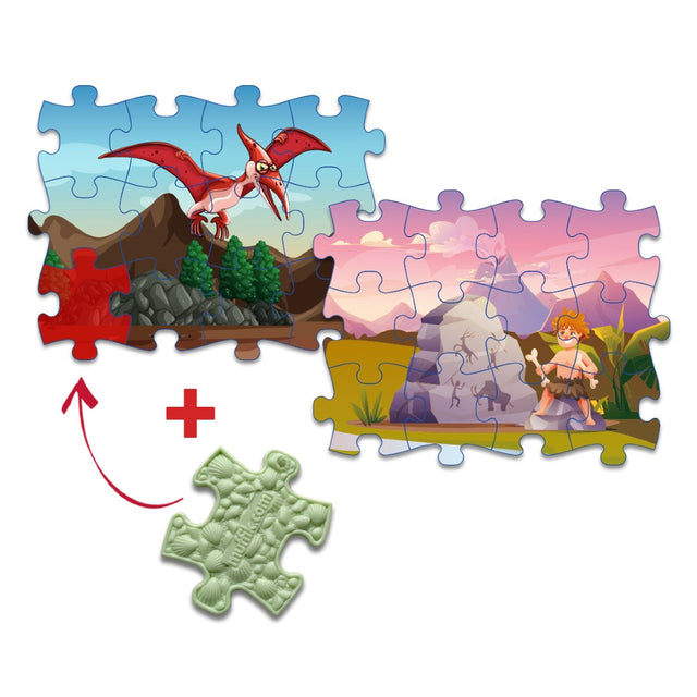 Obostrane puzzle: Dinosauri i Prethistorija