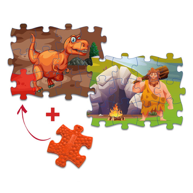 Obostrane puzzle: Dinosauri i Prethistorija