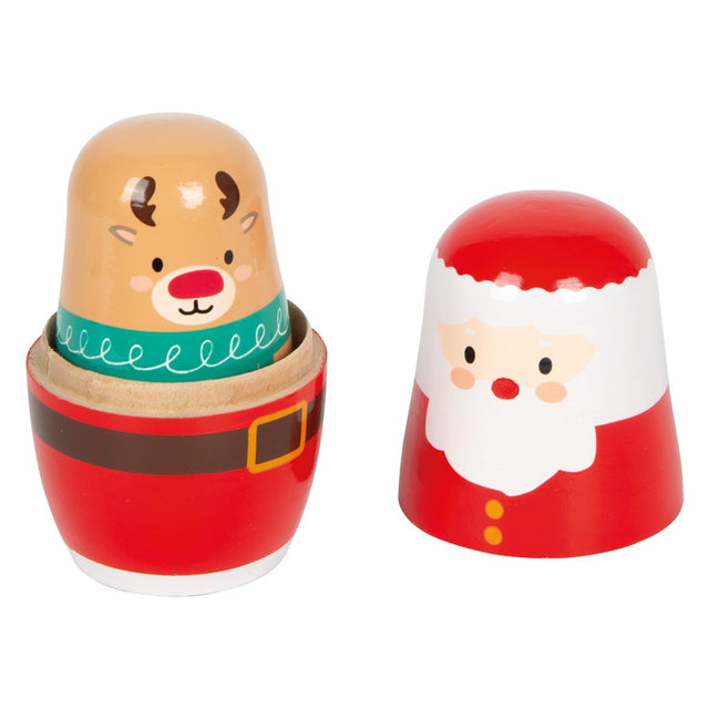 Božićne drvene matrioška figurice