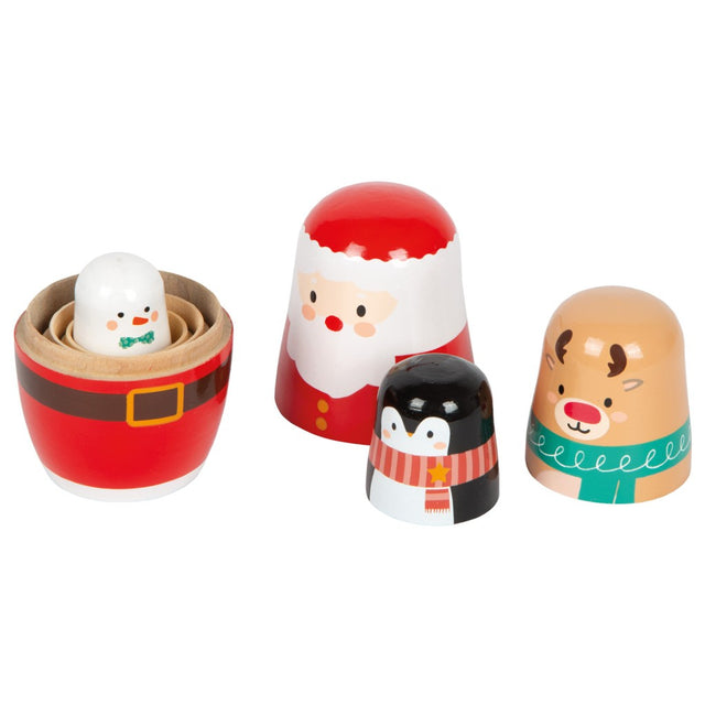 Božićne drvene matrioška figurice