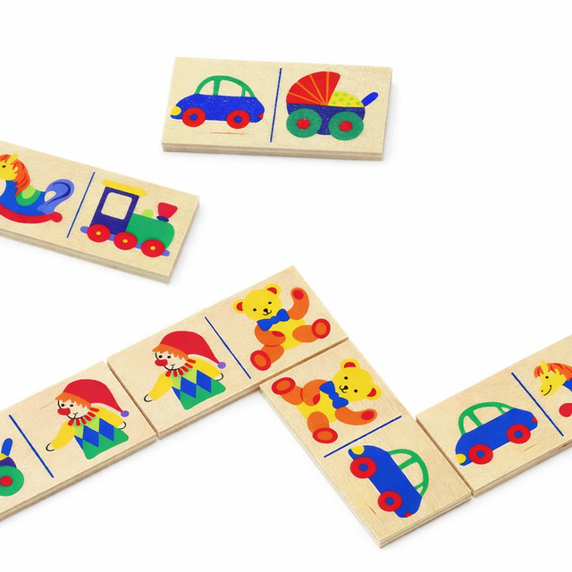 Drveni domino s dječjim motivima