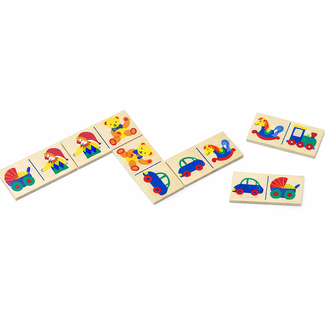 Drveni domino s dječjim motivima