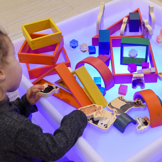 Niski svjetleći stol - kockasti