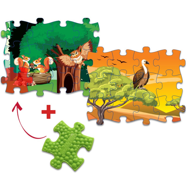 Obostrane puzzle: Šuma i Safari