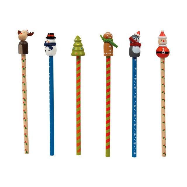 Djed Mraz i prijatelji - set od 6 božićnih olovaka