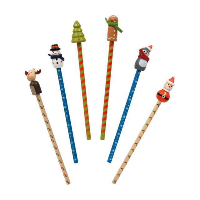 Djed Mraz i prijatelji - set od 6 božićnih olovaka