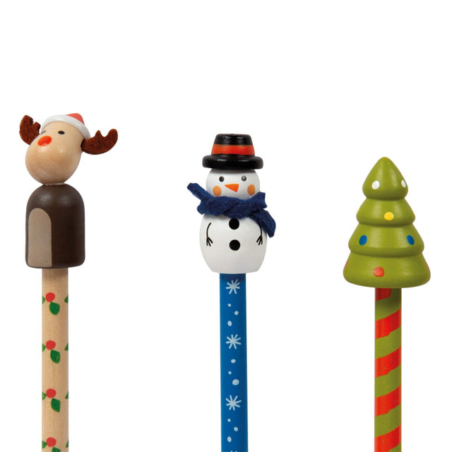 Djed Mraz i prijatelji - set od 6 božićnih olovaka