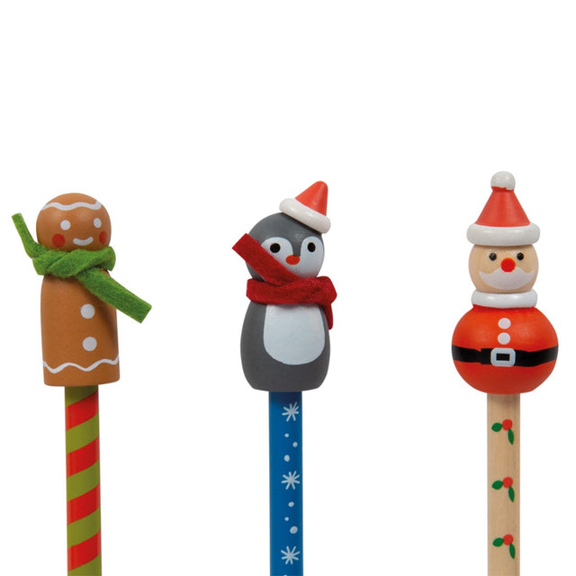 Djed Mraz i prijatelji - set od 6 božićnih olovaka