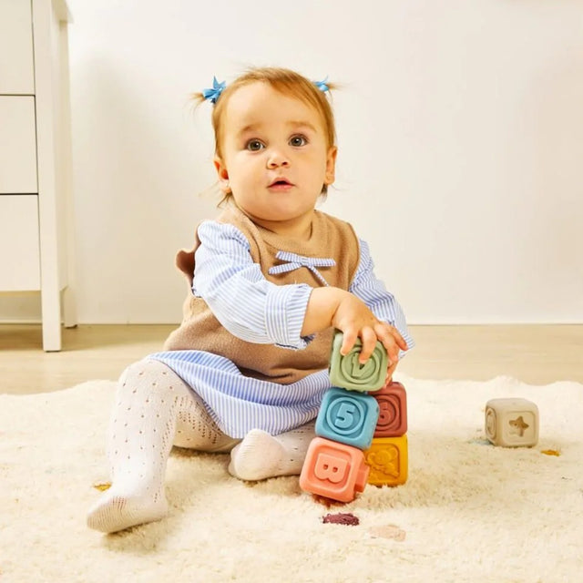 Taktilne silikonske kocke - set od 6 komada